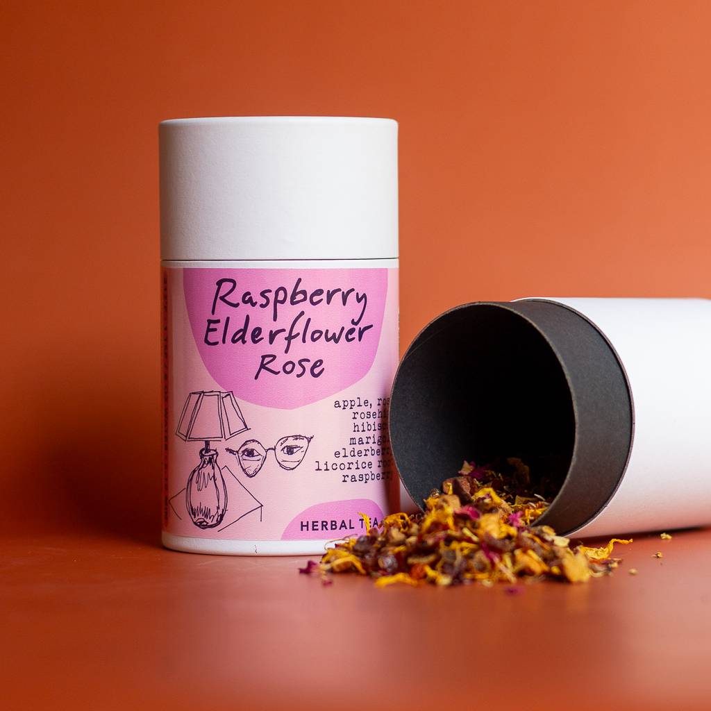 Raspberry Elderflower Rose Loose Leaf Herbal Tea by RoosRoast Coffee