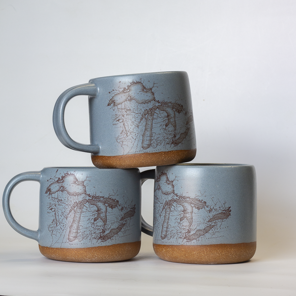 three great lakes map mug