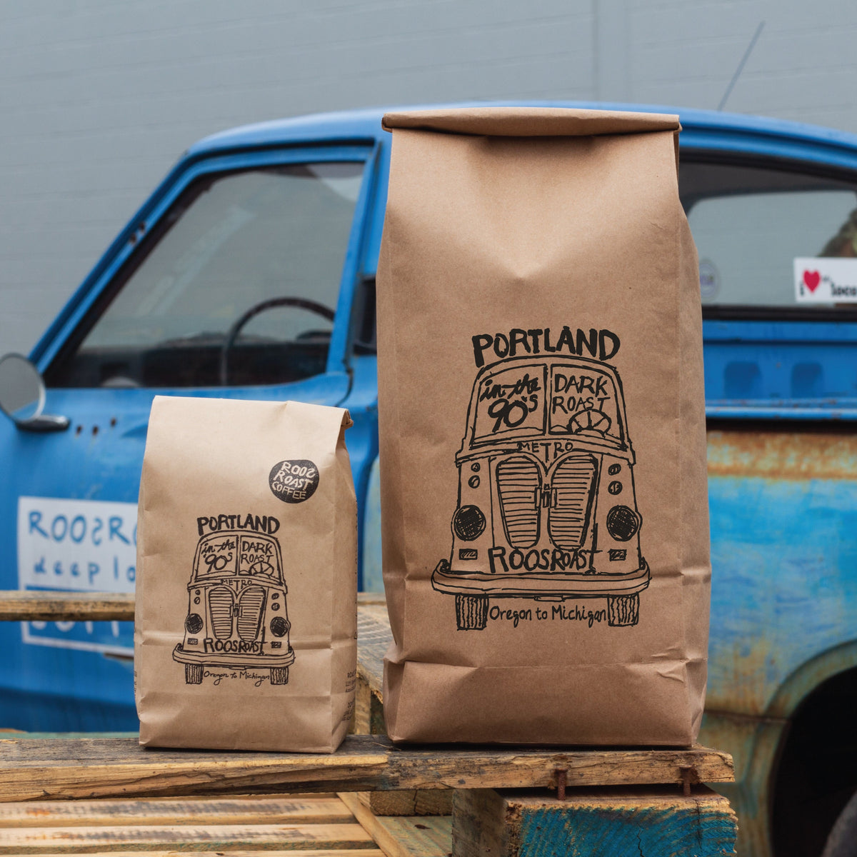 portland in the 90s bags of coffee