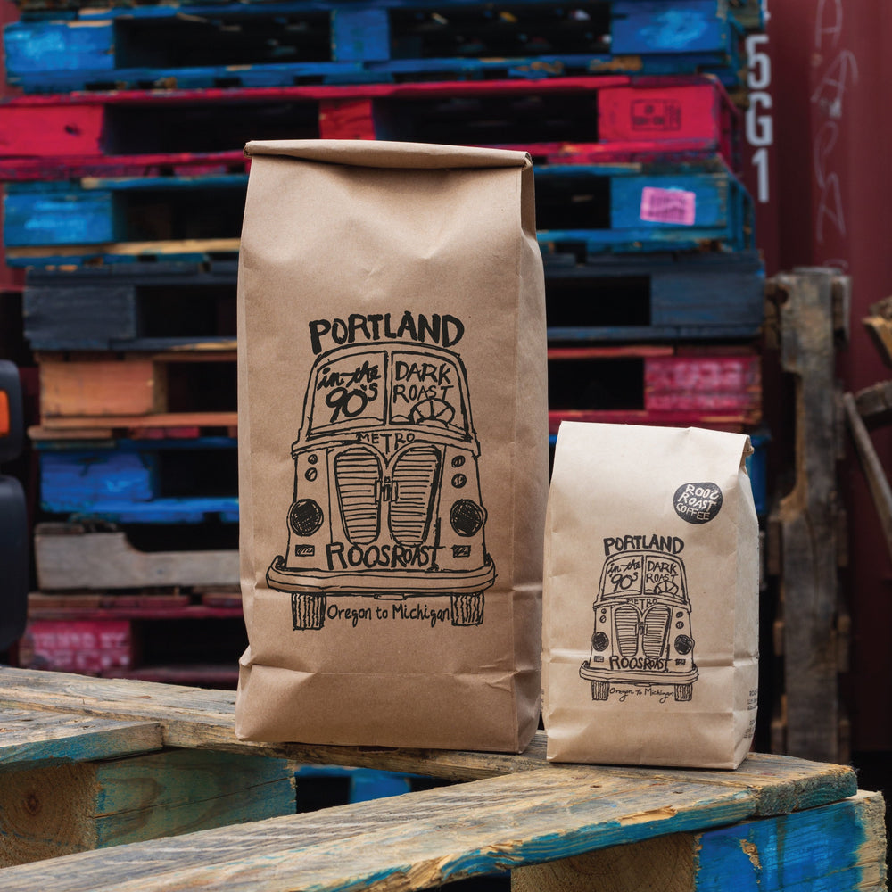 portland in the 90s bags of coffee