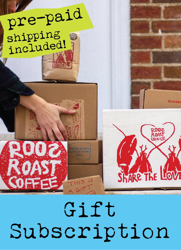 gift subscription pre paid graphic with boxes at door